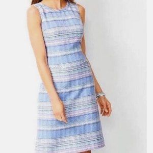 Talbots Striped Tweed Shift Dress Pastel Colors Office Everyday Sz 10    - J1840